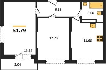 Фото №1: 2-комнатная квартира 51 м² - Краснодар, мкр. жилой комплекс Смородина, 