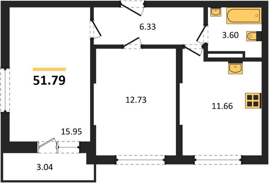 Фото №1: 2-комнатная квартира 51 м² - Краснодар, ЖК Смородина, Карасунский внутригородской округ, мкр. жилой комплекс Смородина