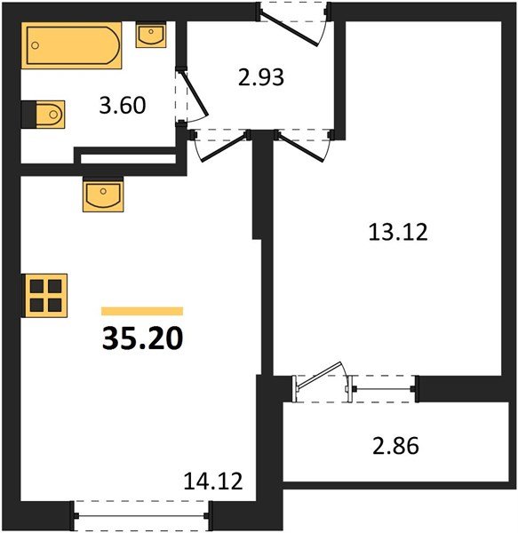 Фото №1: 1-комнатная квартира 35 м² - Краснодар, жилой комплекс Смородина, 