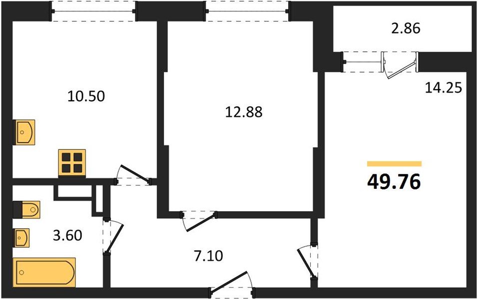 Фото №1: 2-комнатная квартира 49 м² - Краснодар, жилой комплекс Смородина, 