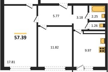 Фото №1: 2-комнатная квартира 57 м² - Лабинск, ул. Калинина, 309