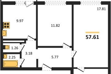 Фото №1: 2-комнатная квартира 57 м² - Лабинск, ул. Калинина, 309
