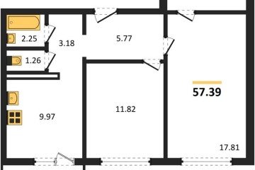 Фото №1: 2-комнатная квартира 57 м² - Лабинск, ул. Калинина, 309