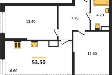 Фото №1: 2-комнатная квартира 53 м² - Краснодар, мкр. Прикубанский внутригородской округ, 