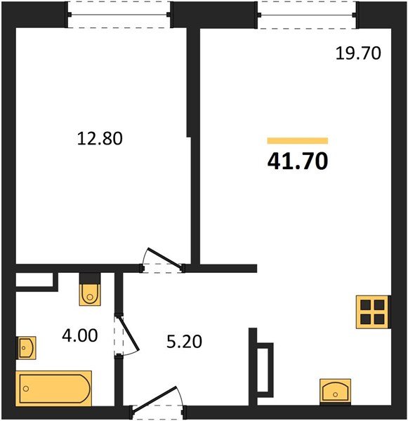 Фото №1: 1-комнатная квартира 41 м² - Краснодар, Догма Парк, мкр. Прикубанский внутригородской округ