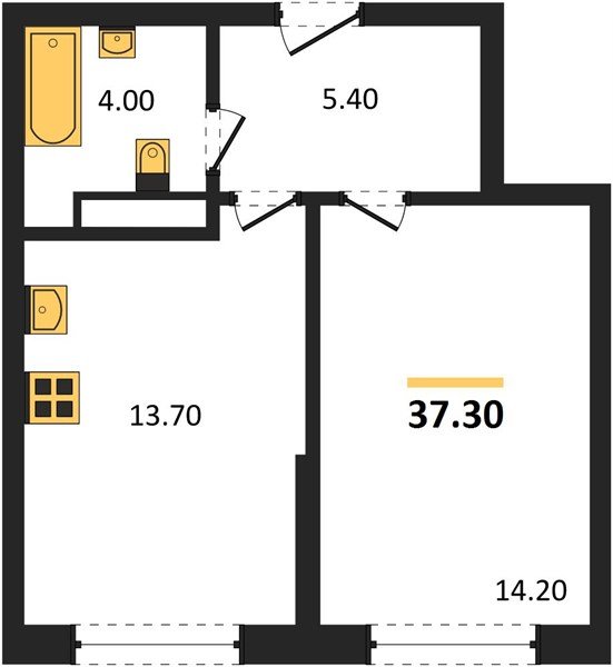 Фото №1: 1-комнатная квартира 37 м² - Краснодар, Догма Парк, мкр. Прикубанский внутригородской округ