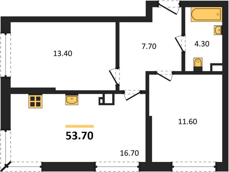 Фото №1: 2-комнатная квартира 53 м² - Краснодар, Догма Парк, мкр. Прикубанский внутригородской округ