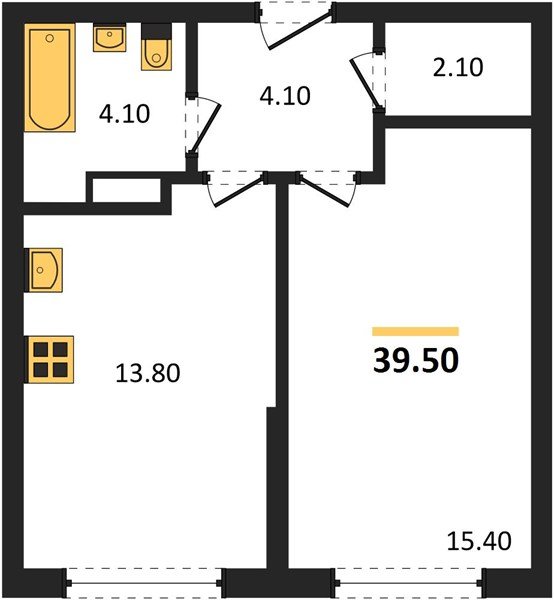 Фото №1: 1-комнатная квартира 39 м² - Краснодар, Догма Парк, мкр. Прикубанский внутригородской округ