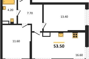 Фото №1: 2-комнатная квартира 53 м² - Краснодар, мкр. Прикубанский внутригородской округ, 