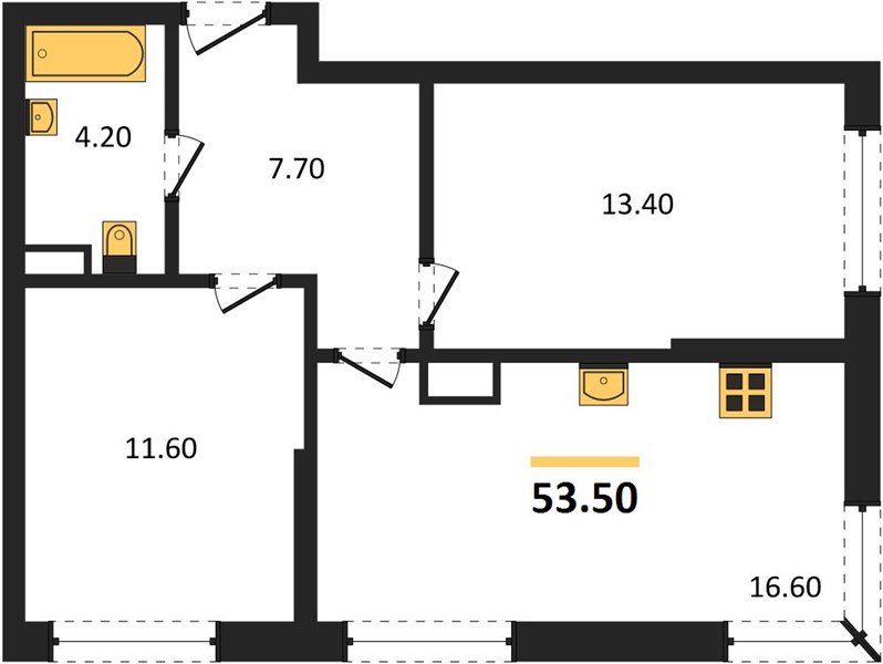 Фото №1: 2-комнатная квартира 53 м² - Краснодар, Догма Парк, мкр. Прикубанский внутригородской округ