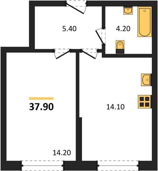 Фото №1: 1-комнатная квартира 37 м² - Краснодар, Догма Парк, мкр. Прикубанский внутригородской округ