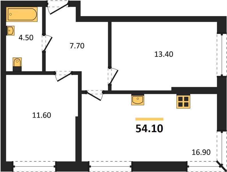 Фото №1: 2-комнатная квартира 54 м² - Краснодар, Догма Парк, мкр. Прикубанский внутригородской округ