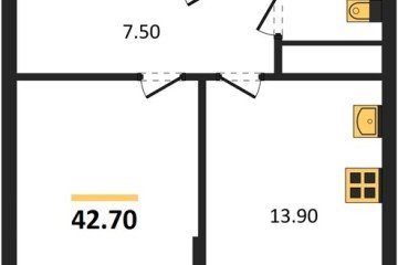 Фото №1: 1-комнатная квартира 42 м² - Краснодар, мкр. Прикубанский внутригородской округ, 