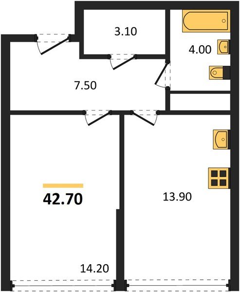 Фото №1: 1-комнатная квартира 42 м² - Краснодар, Догма Парк, мкр. Прикубанский внутригородской округ