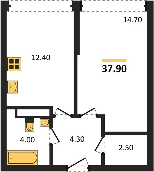 Фото №1: 1-комнатная квартира 37 м² - Краснодар, Догма Парк, мкр. Прикубанский внутригородской округ