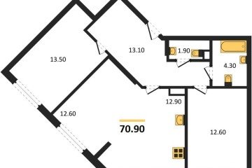 Фото №1: 2-комнатная квартира 71 м² - Краснодар, мкр. Догма Парк, 