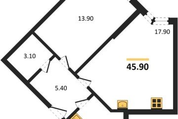 Фото №1: 1-комнатная квартира 45 м² - Краснодар, мкр. Догма Парк, 