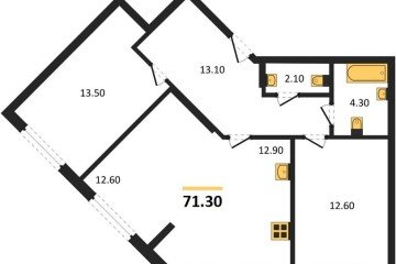Фото №1: 2-комнатная квартира 71 м² - Краснодар, мкр. Догма Парк, 