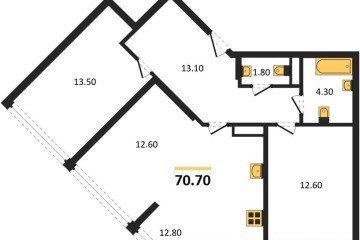Фото №1: 2-комнатная квартира 70 м² - Краснодар, мкр. Догма Парк, 