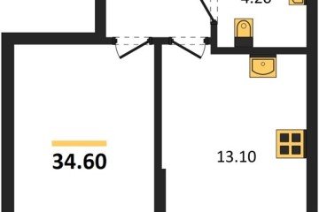 Фото №1: 1-комнатная квартира 34 м² - Краснодар, мкр. Догма Парк, 