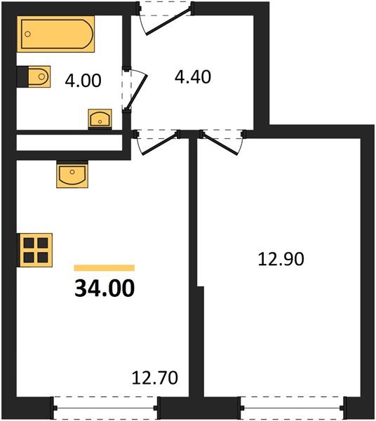 Фото №1: 1-комнатная квартира 34 м² - Краснодар, Прикубанский внутригородской округ, мкр. Догма Парк