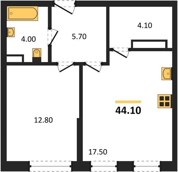 Фото №1: 1-комнатная квартира 44 м² - Краснодар, Прикубанский внутригородской округ, мкр. Догма Парк