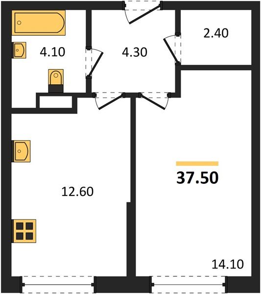 Фото №1: 1-комнатная квартира 37 м² - Краснодар, Прикубанский внутригородской округ, мкр. Догма Парк