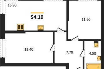 Фото №1: 2-комнатная квартира 54 м² - Краснодар, мкр. Догма Парк, 
