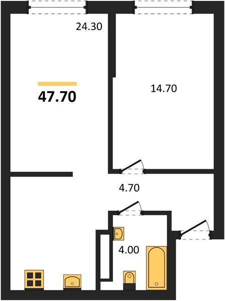 Фото №1: 1-комнатная квартира 47 м² - Краснодар, Прикубанский внутригородской округ, мкр. Догма Парк