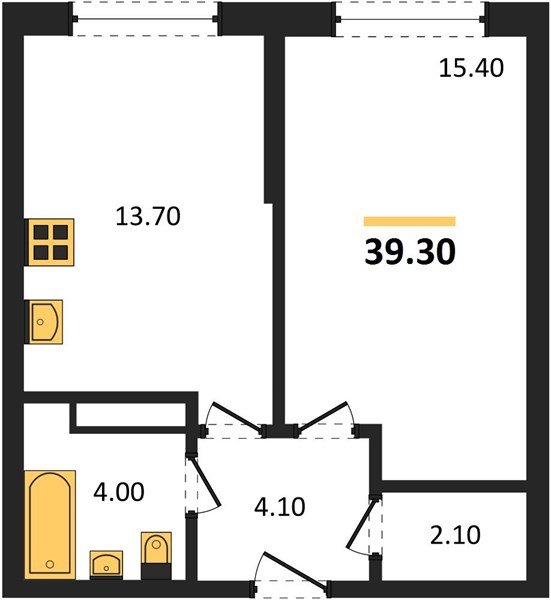 Фото №1: 1-комнатная квартира 39 м² - Краснодар, Прикубанский внутригородской округ, мкр. Догма Парк