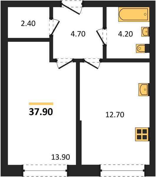 Фото №1: 1-комнатная квартира 37 м² - Краснодар, Догма Парк, мкр. Прикубанский внутригородской округ