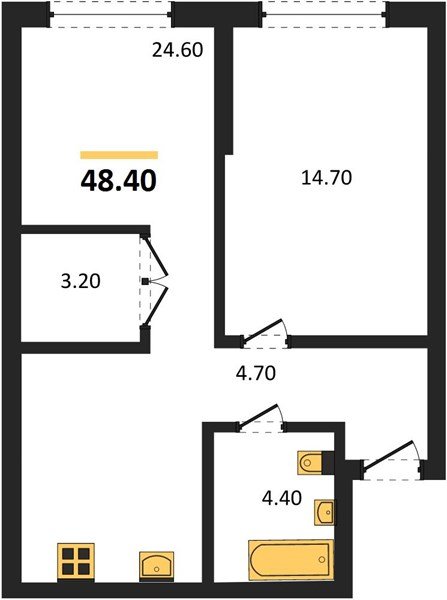 Фото №1: 1-комнатная квартира 48 м² - Краснодар, Догма Парк, мкр. Прикубанский внутригородской округ