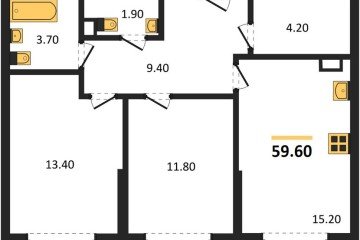 Фото №1: 2-комнатная квартира 59 м² - Краснодар, мкр. Прикубанский внутригородской округ, 