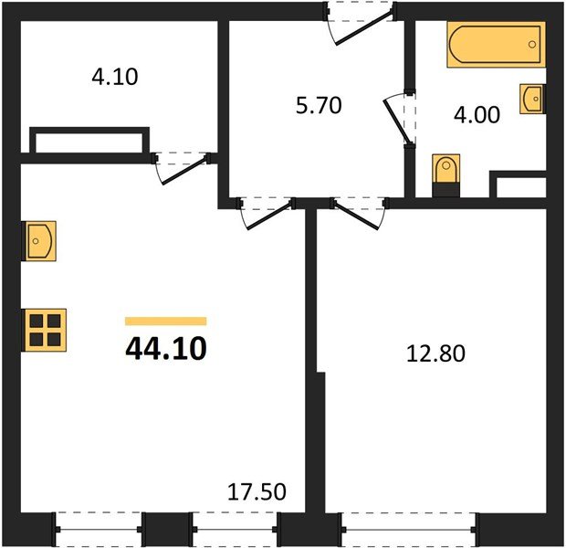 Фото №1: 1-комнатная квартира 44 м² - Краснодар, Догма Парк, мкр. Прикубанский внутригородской округ