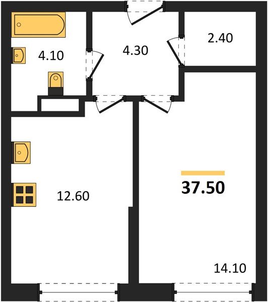 Фото №1: 1-комнатная квартира 37 м² - Краснодар, Догма Парк, мкр. Прикубанский внутригородской округ