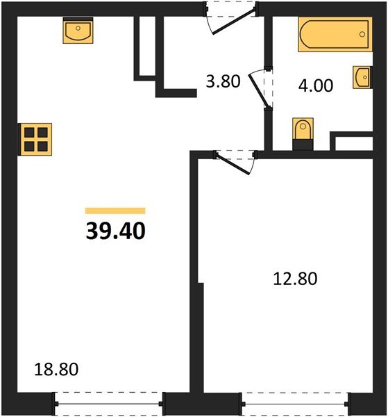 Фото №1: 1-комнатная квартира 39 м² - Краснодар, Догма Парк, мкр. Прикубанский внутригородской округ