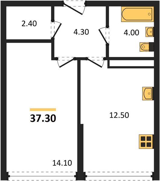 Фото №1: 1-комнатная квартира 37 м² - Краснодар, Догма Парк, мкр. Прикубанский внутригородской округ
