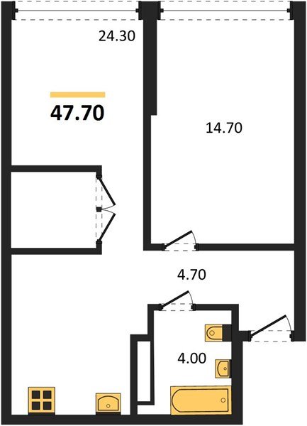 Фото №1: 1-комнатная квартира 47 м² - Краснодар, Догма Парк, мкр. Прикубанский внутригородской округ