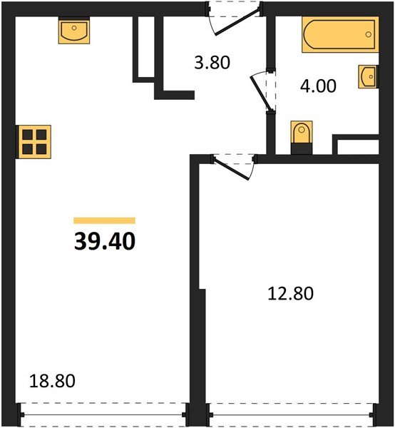 Фото №1: 1-комнатная квартира 39 м² - Краснодар, Догма Парк, мкр. Прикубанский внутригородской округ