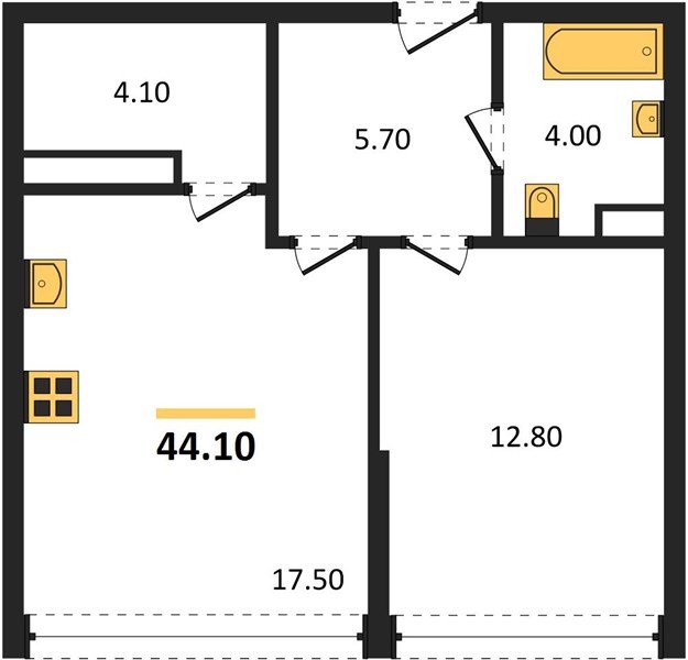 Фото №1: 1-комнатная квартира 44 м² - Краснодар, Догма Парк, мкр. Прикубанский внутригородской округ, ул. Марины Цветаевой, 34