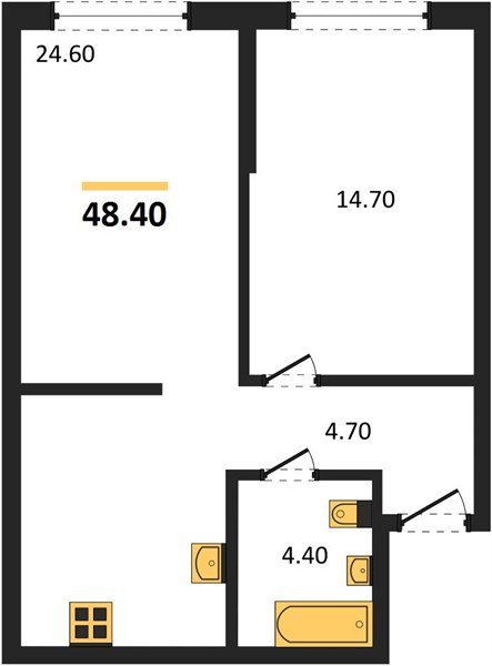 Фото №1: 1-комнатная квартира 48 м² - Краснодар, Догма Парк, мкр. Прикубанский внутригородской округ, ул. Марины Цветаевой, 34