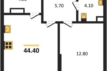 Фото №1: 1-комнатная квартира 44 м² - Краснодар, мкр. Прикубанский внутригородской округ, ул. Марины Цветаевой, 34