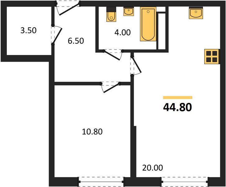 Фото №1: 1-комнатная квартира 44 м² - Краснодар, Догма Парк, мкр. Прикубанский внутригородской округ, ул. Марины Цветаевой, 34