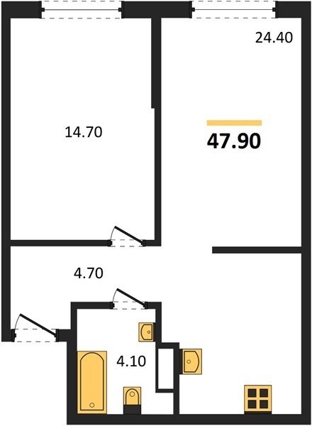 Фото №1: 1-комнатная квартира 47 м² - Краснодар, Догма Парк, мкр. Прикубанский внутригородской округ, ул. Марины Цветаевой, 34
