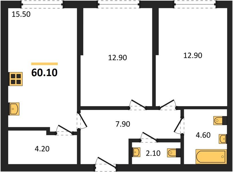 Фото №1: 2-комнатная квартира 60 м² - Краснодар, Догма Парк, мкр. Прикубанский внутригородской округ, ул. Марины Цветаевой, 34