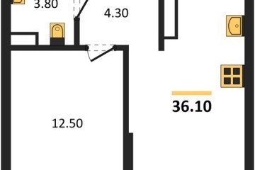 Фото №1: 1-комнатная квартира 36 м² - Краснодар, мкр. Прикубанский внутригородской округ, ул. Марины Цветаевой, 34