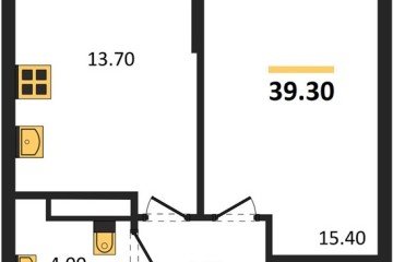 Фото №1: 1-комнатная квартира 39 м² - Краснодар, мкр. Прикубанский внутригородской округ, ул. Марины Цветаевой, 34