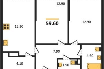 Фото №1: 2-комнатная квартира 59 м² - Краснодар, мкр. Прикубанский внутригородской округ, ул. Марины Цветаевой, 34