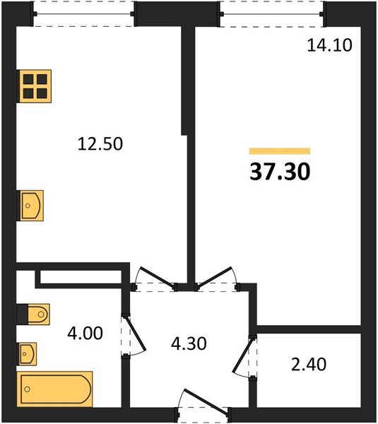 Фото №1: 1-комнатная квартира 37 м² - Краснодар, Прикубанский внутригородской округ, мкр. Догма Парк, ул. Марины Цветаевой, 33