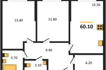 Фото №1: 2-комнатная квартира 60 м² - Краснодар, мкр. Догма Парк, ул. Марины Цветаевой, 33